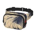 thumbnail image 2 of Saiise Sac Banane à Double Compartiment Motif Aigle Chauve Américain Sac de Taille Carré Réglable Mains Libres Ceinture de Course Randonnée Sécurité Voyage Bandoulière en Sergé, 2 of 9
