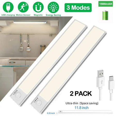 

Fimilo 2 Pack 11.81 (30cm) Wireless 1500mAh Battery 52 LED Warm White Under Cabinet Light with Motion Sensor Magnetic Rechargeable Dimming Night Light for Bedroom Closet Wardrobe Kitchen Stair