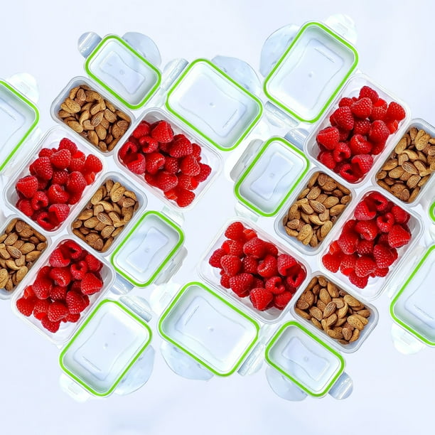 Small Stackable Snack Containers (12 Pack 6 x 17oz + 6 x 6oz) Small