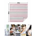 thumbnail image 4 of Pink Stripes Cloth Napkins Set of 8 Reusable Dinner Napkins, Modern Minimalist Horizontal Ombre Lines Cocktail Napkin Washable Table Napkins for Wedding/Holiday Party/Baby Shower 20"x20", 4 of 7