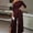 Wine Red, variant on MORTTIC Women's Elegant One-Shoulder Jumpsuit with Long Sleeves & Slit Pants - Formal & Party Wide-Leg Romper for Spring/Summer
