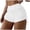 White, variant on Women's Plus Size High Waist Brazilian Bikini Bottom – Solid & Print, Side Tie Cheeky Thong Swimwear Briefs with Ruched Detail for Beach, Sports, Yoga