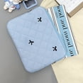 thumbnail image 2 of REMANLAND Women's Bow Detail Satin Quilted Laptop Sleeve Bag, Blue, 2 of 8
