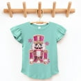 thumbnail image 4 of Pink Snowflake Nutcracker Patchwork Print - Flutter Sleeve Graphic T-Shirt, 4 of 10