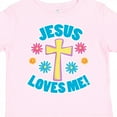 thumbnail image 4 of Inktastic Easter Jesus Loves Me with Cross and Flowers Boys or Girls Toddler T-Shirt, 4 of 5