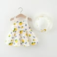 thumbnail image 2 of Ashirexll Robe Fille Sans Manches à Col Rond Couleur Unie Robe en Mélange de Coton Longueur Genou Jaune 2 Ans, 2 of 7