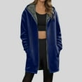 thumbnail image 2 of GEWSEY Zip Up Hoodie for Women Long Sleeve Fall Jackets for Women Trendy Womens Fall Coat Fleece Hooded Sweatshirt with Pockets (Dark Blue, XXL), 2 of 5