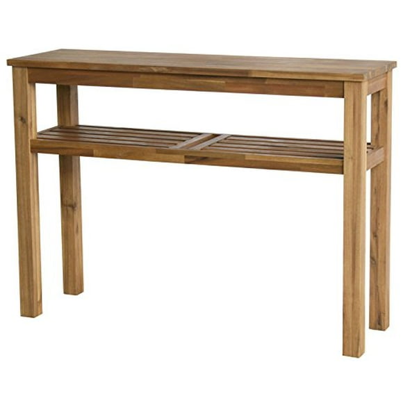 New Pacific Direct Tiburon Shelf Console Table, Brown
