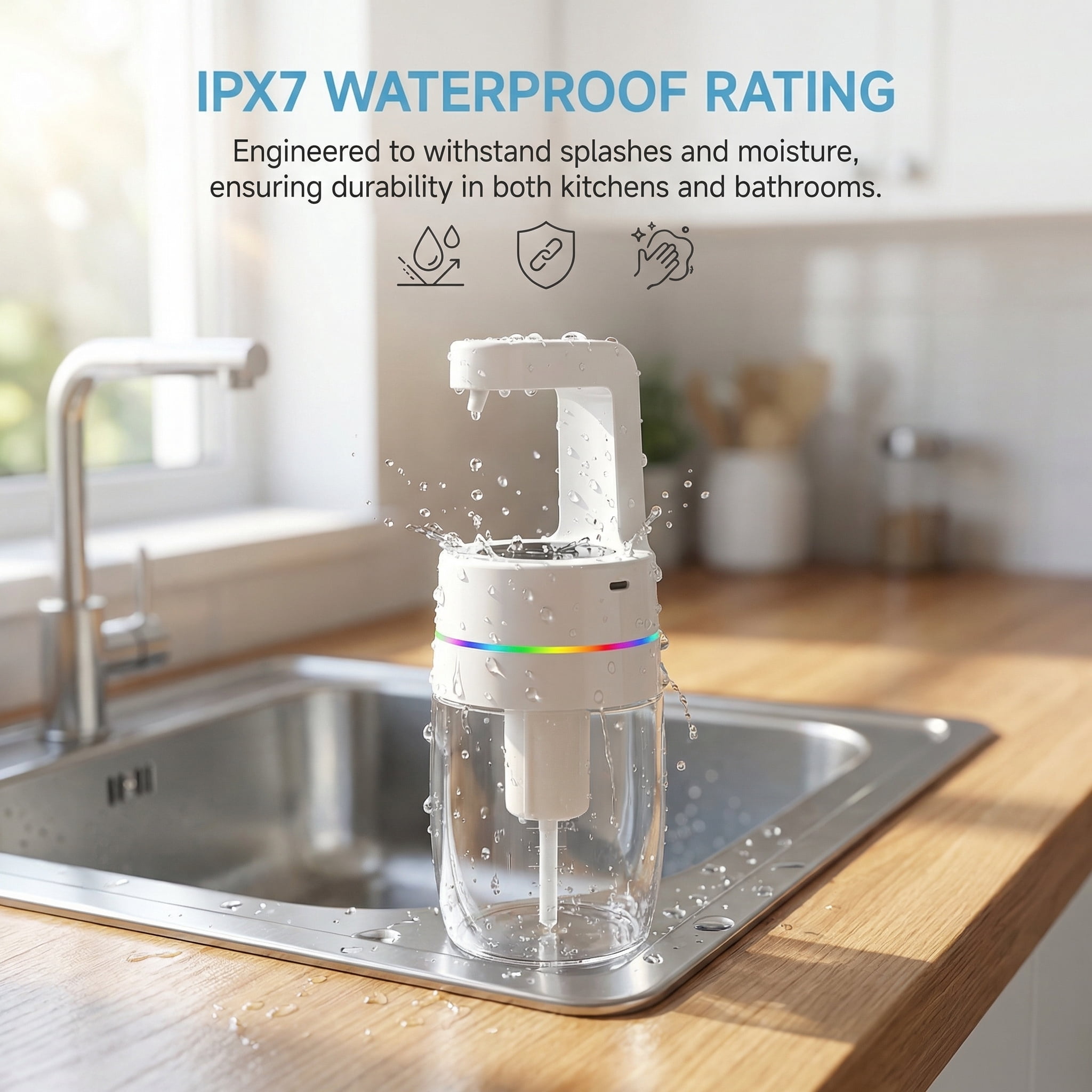 Smart Automatic Electric Sensor Foaming Soap Dispenser - 550ML Capacity, 4 Adjustable Flow Modes, IPX7 Waterproof, Wall/Tabletop Mounted
