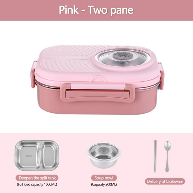 TIMIFIS Stainless Steel Lunch Box Office Worker Student Lunch Box Sealed Lunch Box with Soup Bowl Student Tableware Compartment Insulation Lunch Box Kitchen Gadgets