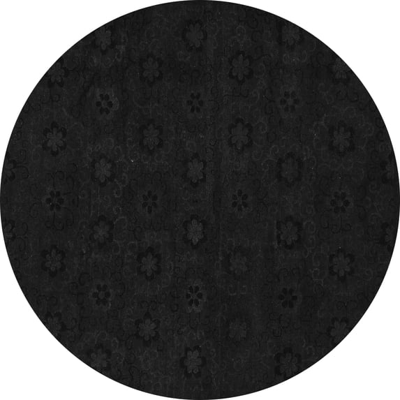 Ahgly Company Indoor Round Abstract Gray Modern Area Rugs, 4' Round