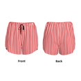 thumbnail image 3 of Rateoe Red And White Stripes Printed 2 in 1 Women's Workout Shorts for Athletic Gym Running Shorts with Phone Pockets-Small, 3 of 7