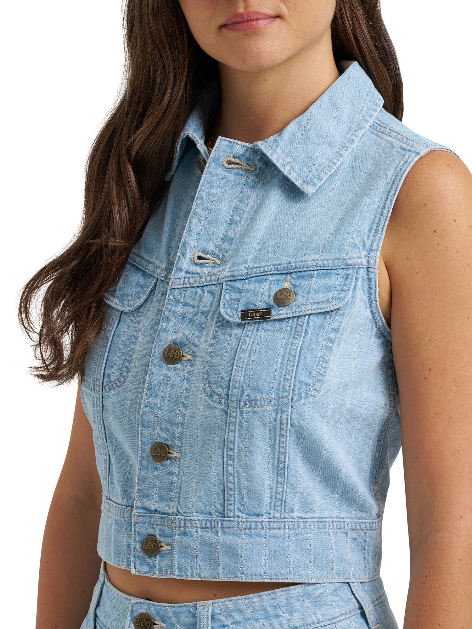 Lee® Women's Heritage Cropped Rider Denim Vest, Sizes XS-XXL