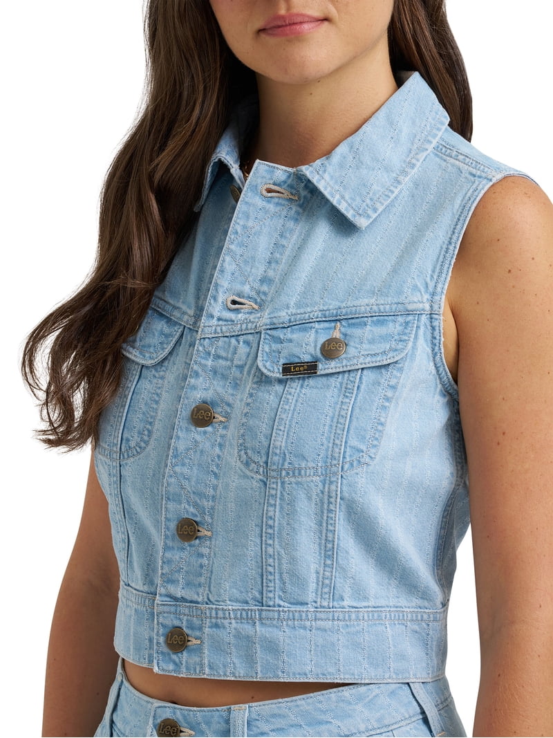 Lee® Women's Heritage Cropped Rider Denim Vest, Sizes XS-XXL