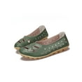 thumbnail image 3 of Daeful Women Loafers Hollow Out Flats Round Toe Boat Shoes Womens Casual Comfort Slip On Moccasins Army Green 5, 3 of 8