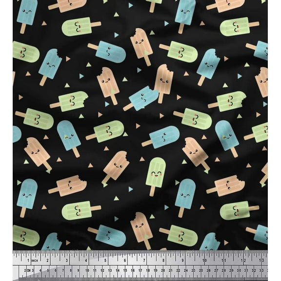 Soimoi Cotton Voile Fabric Text & Peanut Butter Food Print Sewing Fabric Yard 42 Inch Wide