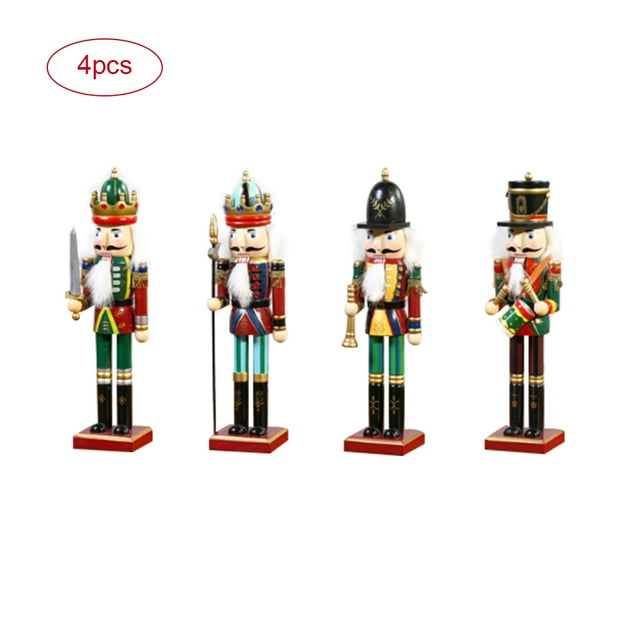 Soldado Cascanueces de Navidad 4 Uds 30cm soldados Cascanueces de Navidad soldado de madera Cascanueces en soporte decoración del hogar regalo de Navidad ANGGREK Otros