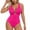 Hot Pink, variant on Womens One Piece Swimsuit Ruched Metal Piece V Wires High Elastic Solid UPF 50+ Bathing Suit U-Shape Wires Quickly Dry Swimwear Corset Cheeky Beach Pool Party Vacation Swimsuit for Women