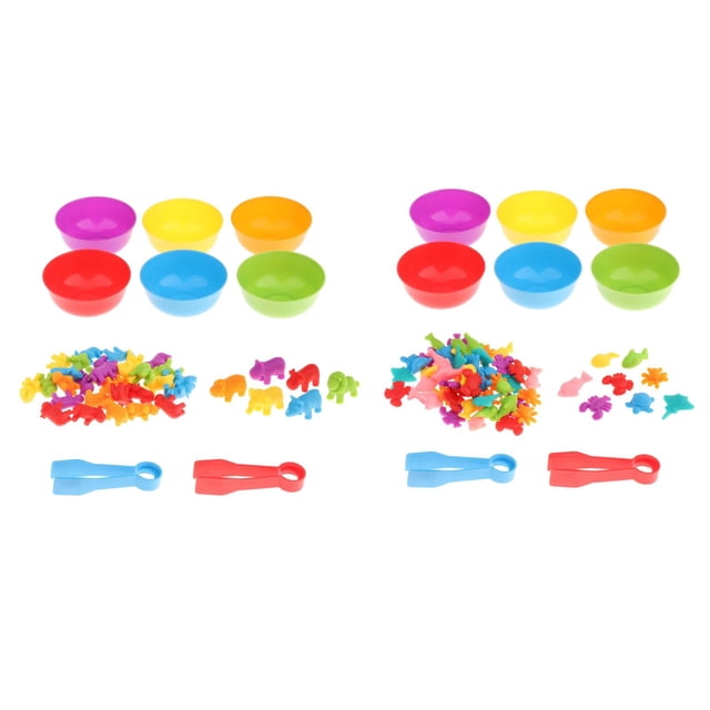 2 Juego de Juguetes de Clasificación Sunnimix con Tazones Aprendizaje Educativo para Pequeños