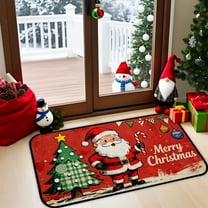Santa Claus Christmas Doormat 20x39,Non-Slip Merry Christmas Welcome Floor Mat for Front Door Decor