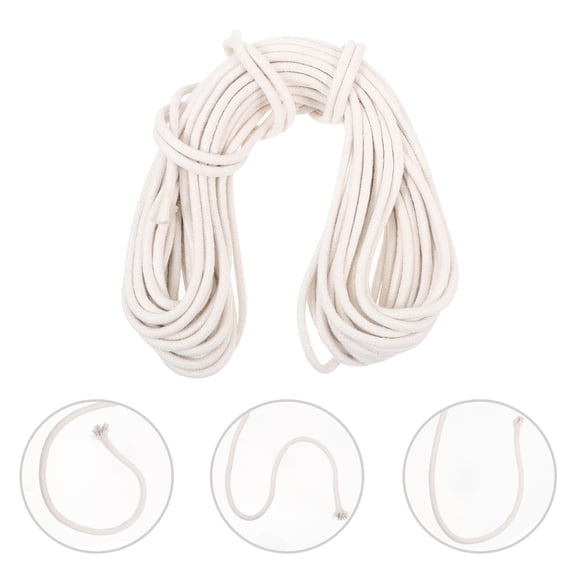MOKKHNB Cotton Flagpole Rope Beige Braided Halyard for Flag Pole Replacement and Outdoor Use