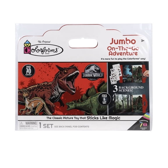 Licensed Character Colorforms Jumbo On-the-Go Adventure Set 10x12 (Jurassic World)