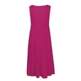 thumbnail image 4 of asdoklhq Summer Dresses for Women Plus Size Solid Color Sleeveless Party Beach Dress, 4 of 6