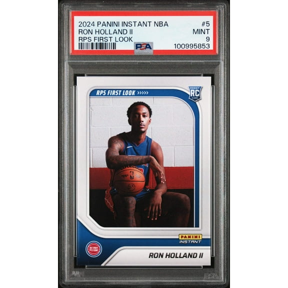 Graded 2024 Panini Instant NBA Ron Holland II #5 RPS First Look Rookie RC Basketball Card PSA 9 Mint