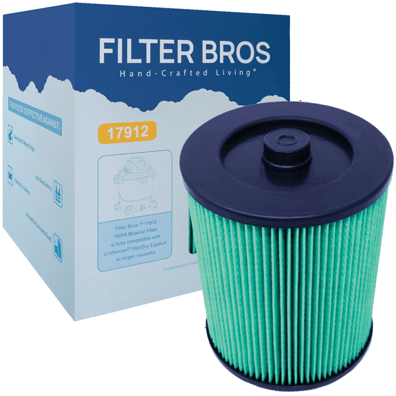 Filter Bros 17912 Compatible with Craftsman Shop Vacuum Replacement Original Filter HEPA Equipment Part Manufactured