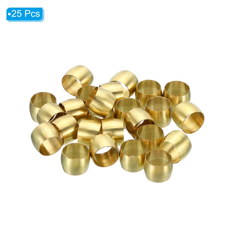 Uxcell 6mm Tube OD Brass Compression Sleeves Ferrules Brass