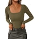 thumbnail image 1 of Remera PRETTYGARDEN de canalé manga larga con escote redondo, talle M, 1 of 4