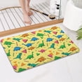thumbnail image 4 of Yellow Cartoon Dinosaurs Geometric Shapes Pattern Bathroom Rugs Mat,Non Slip Microfiber Bathroom Rug,Rubber Backing,Soft Bathroom Mats for Bathroom Floor,Tub and Shower,17x27in(43x68cm), 4 of 5