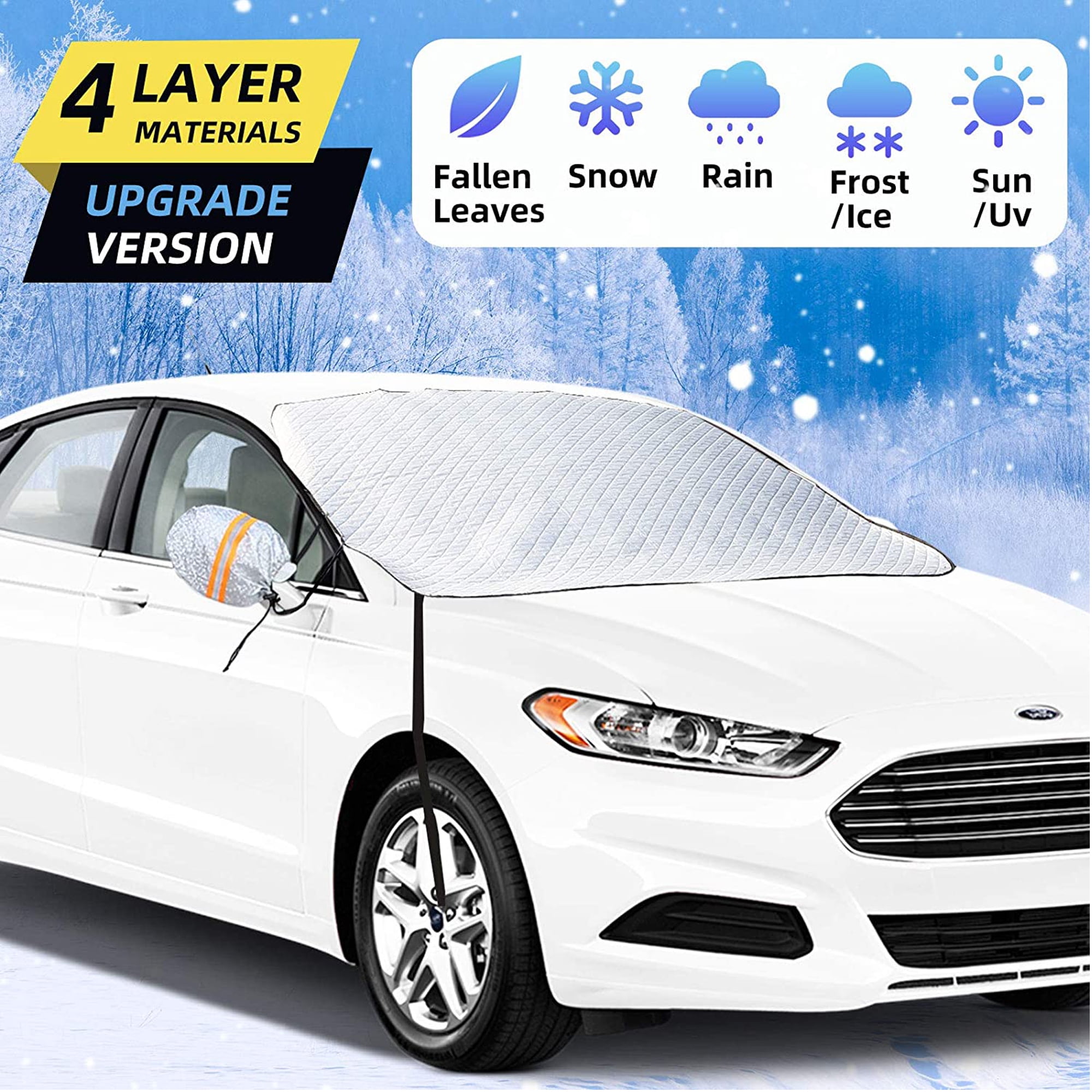 Custom Text Car Windshield Snow Cover, Fit with all car, Large Windshi
