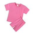 thumbnail image 3 of Kids Boy Pajamas Set Crewneck Short Sleeve Top Shorts Set Toddler Girl Sleepwear Summer Kids Boys Clothes 4-5 Years, 3 of 3
