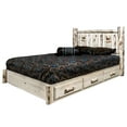 thumbnail image 6 of Montana Collection Platform Bed w/ Storage, Twin w/ Laser Engraved Elk Design, Ready to Finish, 6 of 7