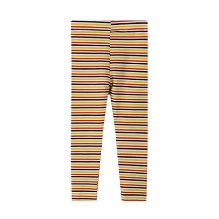 

DAETIROS Skin Friendly Yoga Sport （1-7T） Elastic Printing Stripe Children Cute Girls Trousers Multicolor