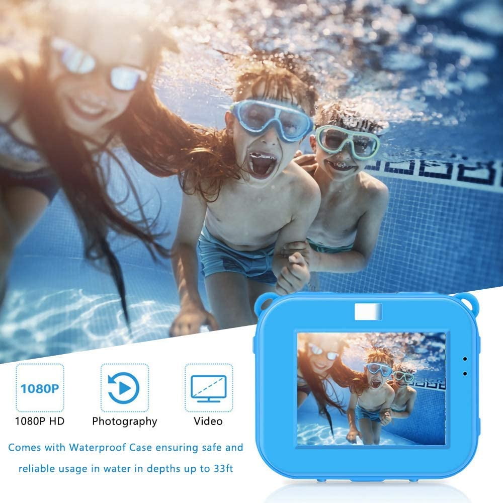 Kids Camera, Andoer Mini Kids Digital Camera 12MP 1080P HD Children  Creative Camera Video Camcorder 2 inch IPS Screen with 32GB Memory Card  Games Mode for Boys and Girls Kids (Blue Cow)