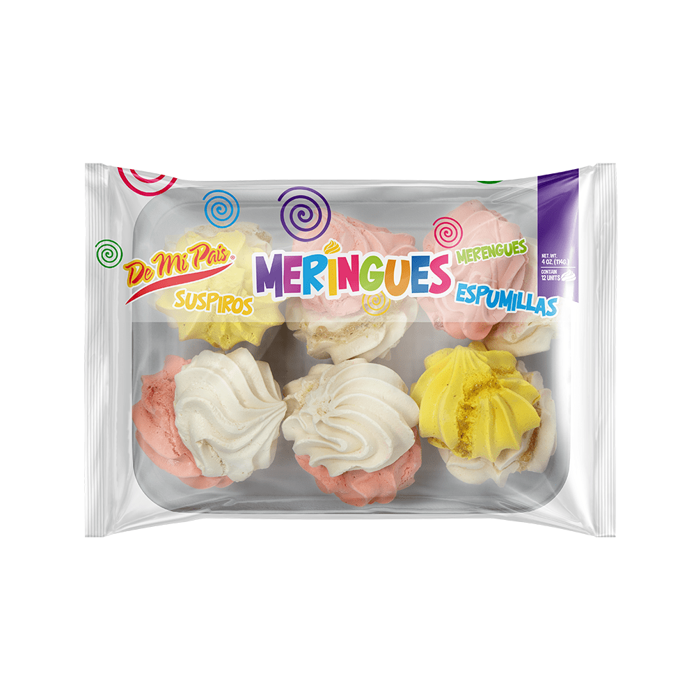 De Mi Pais Meringues 4oz / Espumillas / Suspiros / Merengues 4oz 6-PACK