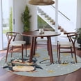 thumbnail image 3 of Round Rugs 7Ft, Blue Penguins Christmas Round Area Rug Washable Indoor Throw Carpet, Xmas Winter Snowflake Let Snow Large Non Slip Circle Rug for Dining Room Playroom Home Decor Aesthetic, 3 of 8