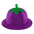 thumbnail image 4 of OOOUM Plush Funny Hat For Adults Fruits Shape Scalloped Brim Party Hat Holiday Gathering Festive Plush Hat Purple, 4 of 6