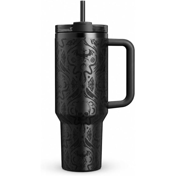 40 Oz Halloween Tumbler Black Vacuum Insulated Stainless Steel Travel Mug