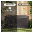 thumbnail image 4 of SONGMY 100 Gallon Resin Deck Box with Cushion, Waterproof Outdoor Storage Box with Lockable Lid for Garden Tools, Patio Cushions (Brown), 4 of 7