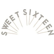 Sweet Sixteen Cupcake Toppers Glitter Cardstock Set of 12 pcs