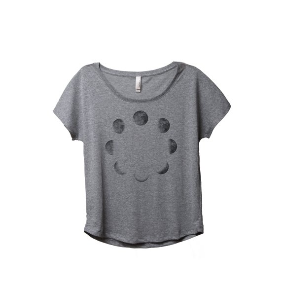 Thread Tank Moon Phases Women's Relaxed Slouchy Dolman T-Shirt Tee Heather Grey Small