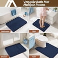 thumbnail image 6 of Toilet Rugs U-Shaped 24"x20",Soft Absorbent Bath Mat with Non-Slip TPR Backing, Machine Washable Shaggy Bath Rug for Toilet,Navy Blue, 6 of 8