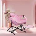 thumbnail image 2 of Ainfox Foldable Portable Rocking Camping Chairs with Footrest,Cup Holder,Pillow,Pink(Set of 2), 2 of 7