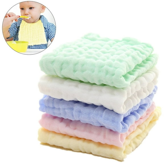 Super Absorbent Burp Cloths,Natural Cotton Baby Washcloths,Soft Muslin Baby Face Towel,6 Layer Design Baby Wipes,Premium Wash Cloths for Babies,Kids and Adult (10PCS)