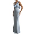 thumbnail image 3 of Robe Élégante d'Été en Satin pour Femme, Dos Nu, Sans Manches, Col Bénitier, Robe Longue Formelle de Soirée L, 3 of 9