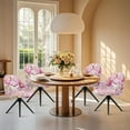 thumbnail image 4 of Xixirimido Pink Axolotl Daisy Flower Pattern Swivel Armchair Accent Dining Chair Cover, Stretch Mid-Back Office Desk Chair Slipcover Leisure Arm Chair Protector for Home, 4 of 7