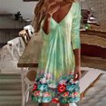 thumbnail image 2 of Vestido de jersey con cuello en V y manga larga estampado a la moda para mujer Fridja  yut4366, 2 of 5